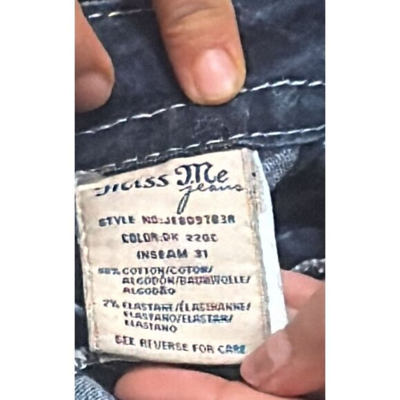 Miss Me Jeans Women 28x31 Boot Cut Bling Sequin Cross Pocket - Picture 3 of 5